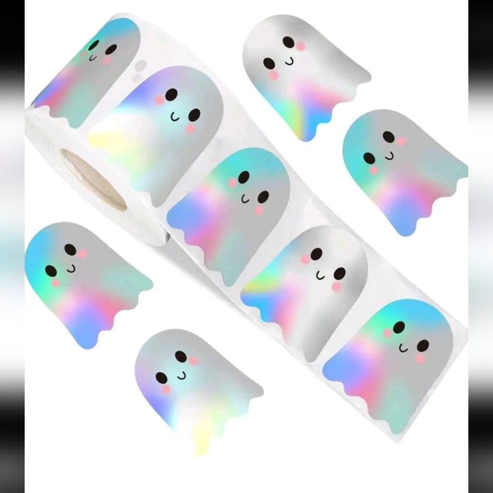 Ghost Holographic Stickers Roll Of 500